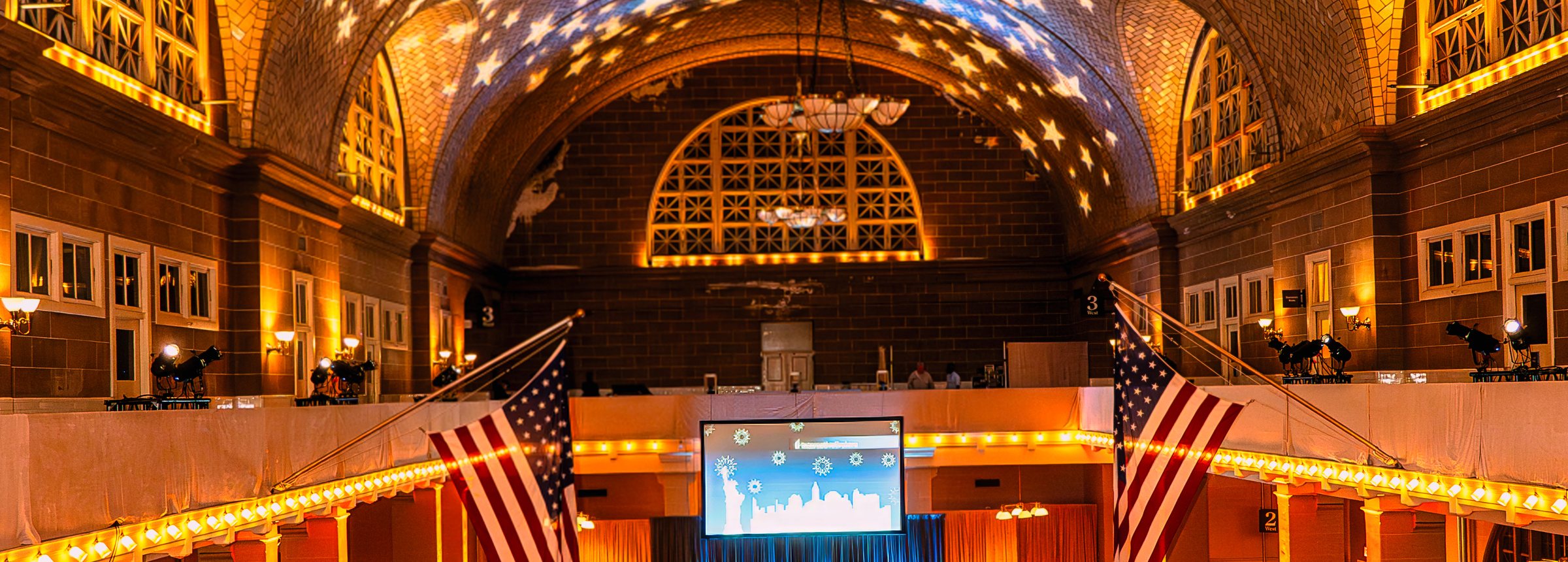 Gala in the Great Hall at Ellis Island, produced by Wizard Studios