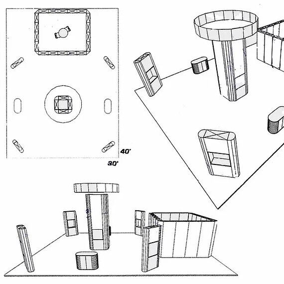 Architectural blueprint of an event space